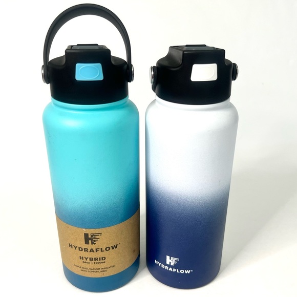 HydraFlow Other - NEW! ✨ 2Pk Hydraflow Triple Insulated Water Bottles Stainless Steel Flask 34oz.